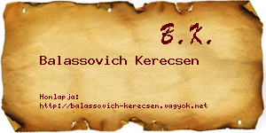 Balassovich Kerecsen névjegykártya